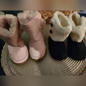 Pink and Black Baby Boots